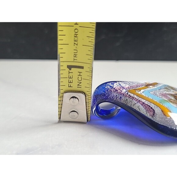Multicolored Glass Leaf Shaped Pendant - Picture 10 of 10